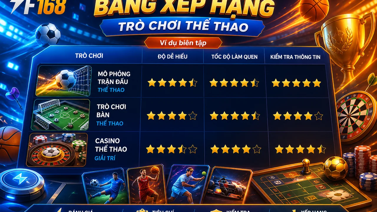 Chọn kênh thể thao dễ kiểm tra: bảng xếp hạng trò chơi f168 theo tiêu chí rõ ràng